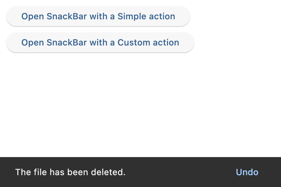 Snack bar with a simple action